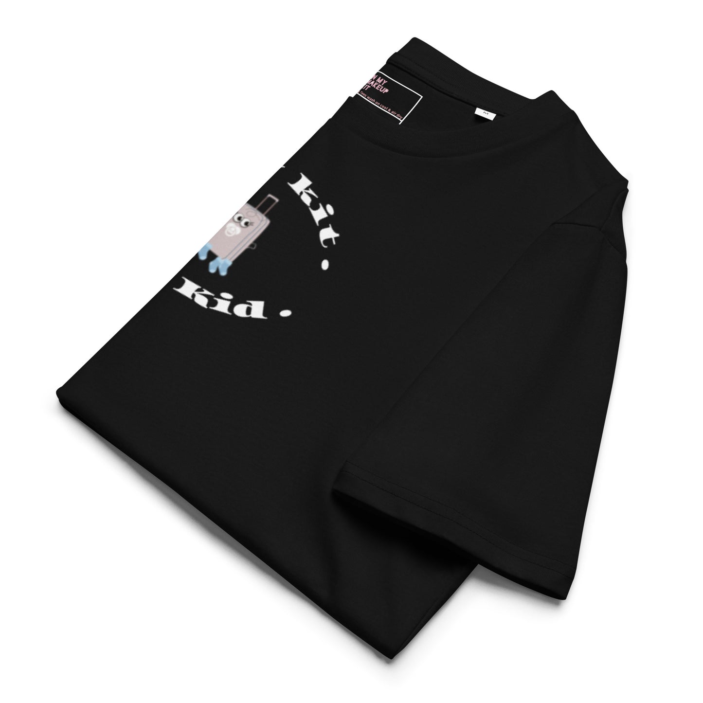 My Kit My Kid ~ 100% organic cotton Tee ~ black ~ relaxed fit ~ gender neutral ~ printed design with IMMK kawaii mascot